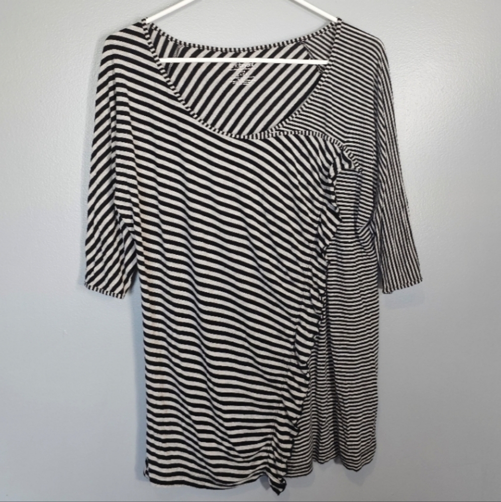 Lane Bryant Top With Stripes And Ruffle In Black … - image 1